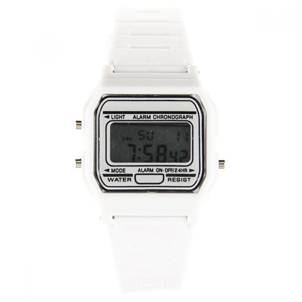 Montre Homme SECTOR Digitale - Boîtier Acier 46mm - Bracelet Caoutchouc Blanc - 5 ATM
