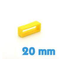 Passant Silicone Jaune 20 mm pour montre 