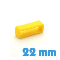 Passant bracelet Silicone 22 mm  - Jaune