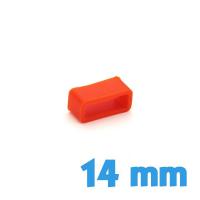 Passant Silicone Orange 14 mm montre 