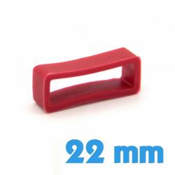 Passant de Bracelet Montre Silicone 22 mm Rouge foncé