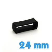 Passant bracelet Silicone Noir 24 mm 