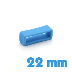 Passant pour bracelet Silicone Bleu 22 mm 