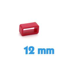 Passant de bracelet Silicone Rouge 12 mm 