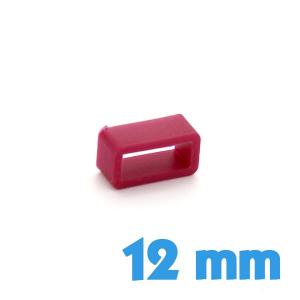 Passant montre Silicone Rouge 12 mm 