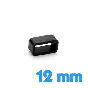 Passant de bracelet Silicone Noir 12 mm 