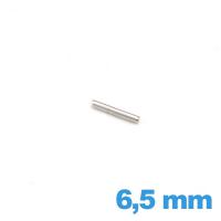 Clavette cylindrique pour bracelet métal  Longueur : 6.5mm diamètre 1.0 mm 