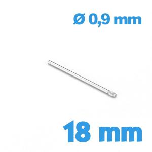 Goupille embout moletée diamètre 0,9 18 mm pour bracelet 