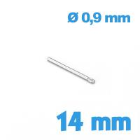 Goupille embout moletée pour bracelet  diamètre 0,9 14 mm
