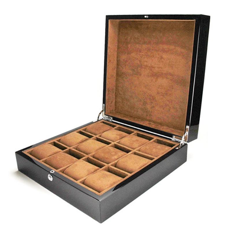 Boîte Coffret à Montres En Bois Luxe - 12 Emplacements - Organisateur De Collection