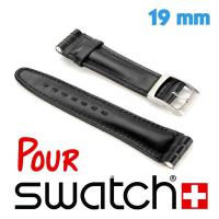Bracelet pour Montre Swatch 19 mm - Noir lisse