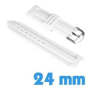 Bracelet 2.4 cm montre Blanc Silicone 