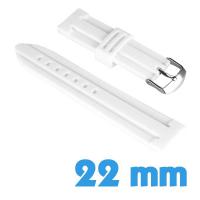 Bracelet Silicone Blanc pour montre 22 mm 