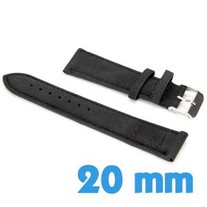 Bracelet 2 cm pour montre Noir Cuir Synthétique 