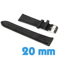 Bracelet 2 cm pour montre Noir Tissu Jean
