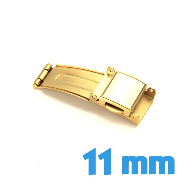 Bracelet de montre Milano doré jaune en métal pour homme avec fermoir à boucle déployante 20 mm, Alliage d'acier, métal