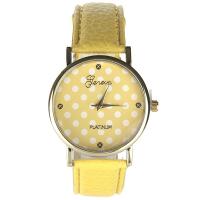 Montre incontournable mode jaune à pois 