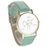 Montre avec bracelet en cuir vert chimie