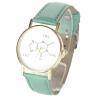 Montre avec bracelet en cuir vert chimie