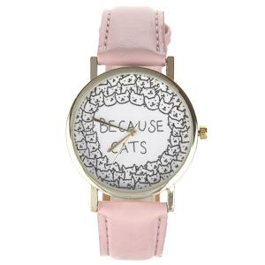 Montre femme motif chat