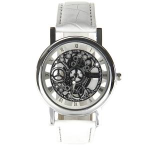 Montre squelette homme blanche