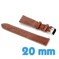 Bracelet Cuir Synthétique Caramel 20 mm de montre 