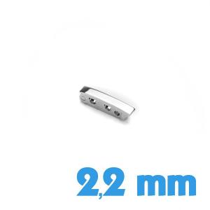 Fermoir clip 2,2 mm argenté