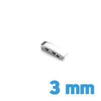 Boucle acier inoxydable argenté clip 3 mm