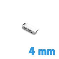 Boucle montre 4 mm argenté clip acier inoxydable