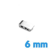 Boucle montre clip 6 mm argenté acier inoxydable