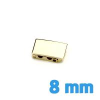 Fermoir clip 8 mm doré pour bracelet montre