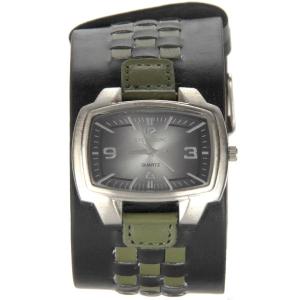 Montre bracelet cuir large noir de marque Excellanc