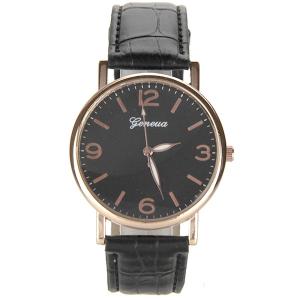 Montre homme élégante bracelet noir cuir