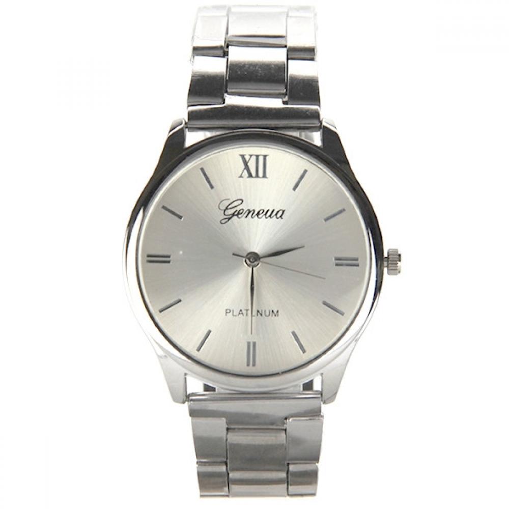 Montre Bracelet GENEVA PLATINIUM à Quartz - Cadran Et Bracelet Beige/ocre, Boîtier Acier, Neuve Avec Boîte