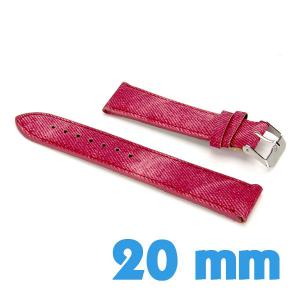 Bracelet Cuir Synthétique Rouge 20 mm montre 