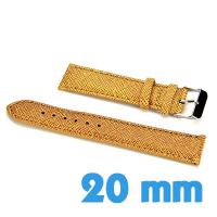 Bracelet 2 cm Jaune pour montre Cuir Synthétique grain