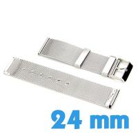 Bracelet Acier Inoxydable Argenté montre 24mm 