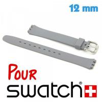 Bracelet de montre Swatch Gris Silicone lisse 1,2 cm