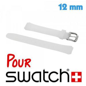 Bracelet 12 mm de montre pour Swatch Transparent Silicone lisse