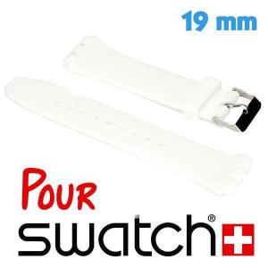 Bracelet montre Swatch Blanc Silicone lisse 19 mm