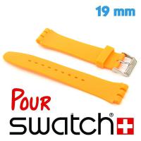 Bracelet Silicone Orange de montre Swatch 1,9 cm