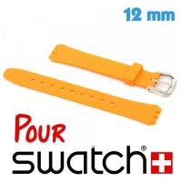 Bracelet Silicone 1.2 cm Orange pour montre Swatch