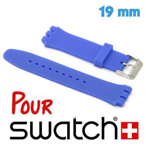 Bracelet Silicone Bleu de montre Swatch 1.9 cm lisse