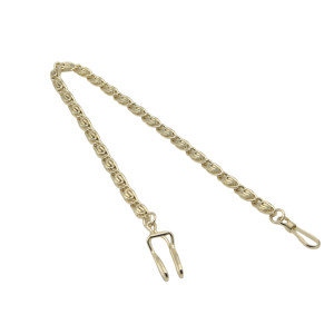 Chaîne de montre à gousset dorée 30 cm avec fermoir