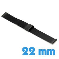 Bracelet milanais Noir de montre 22 mm