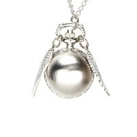 Collier boule montre gousset argenté