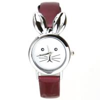 Montre oreille de lapin bracelet rouge femme