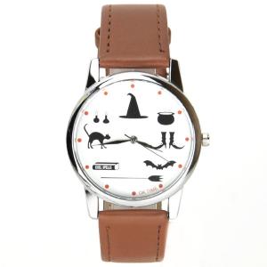 Montre bracelet cuir pu cappuccino Halloween ok time