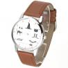 Montre bracelet cuir pu cappuccino Halloween ok time