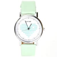 Montre à quartz cadran amour bracelet vert